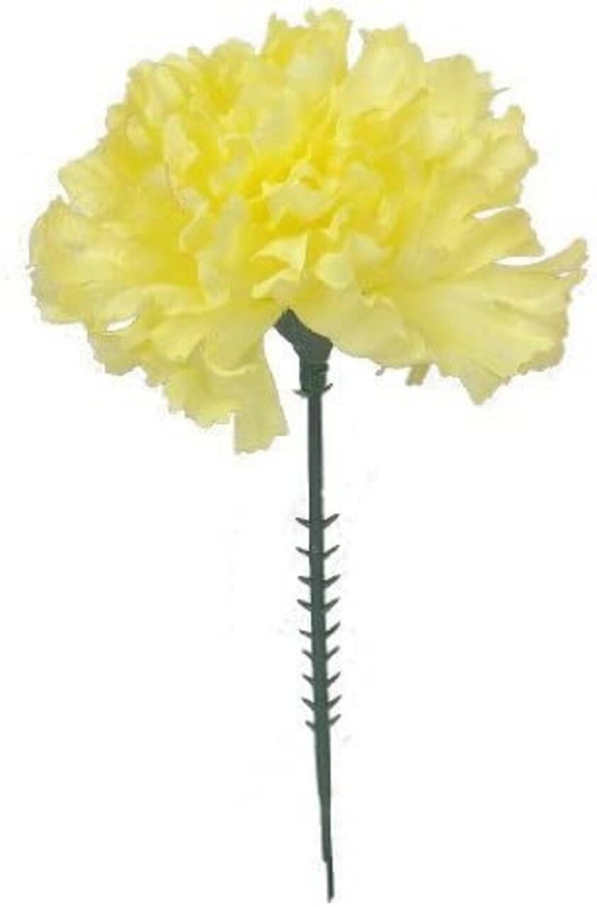 100-Pack: Yellow Silk Carnation Flower Picks, Floral Home by Artificial Flowers